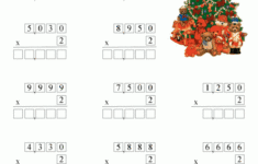 Printable Christmas Multiplication Worksheet For Grade 4 Math Students