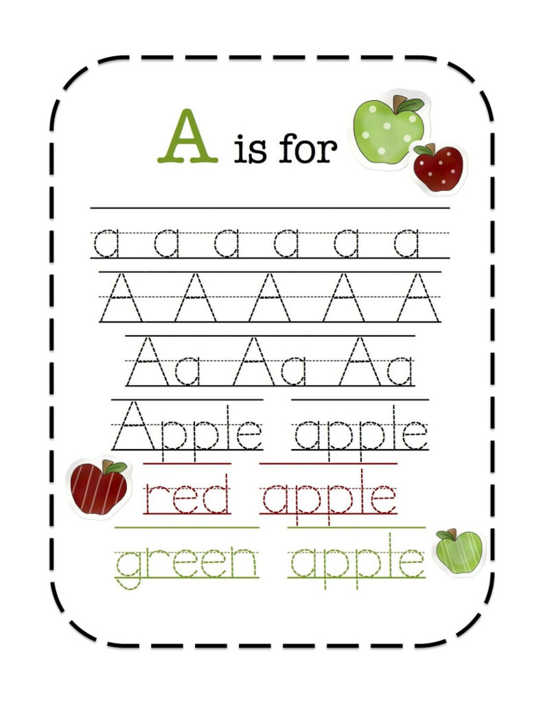 A For Apple Worksheet Printable-159 | Lyana Worksheets