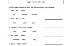 Analogy Worksheets For Middle School Printables Printable Worksheets