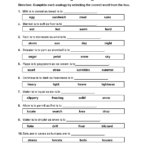 Analogy Worksheets For Middle School Printables 159