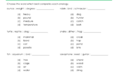 Analogy Worksheets For Middle School Printables Printable Worksheets
