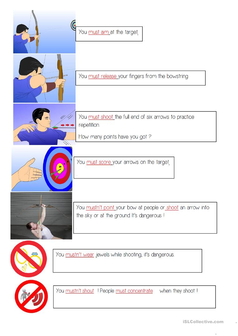 Archery And How To Shoot An Arrow For Beginners Worksheet Free Esl 