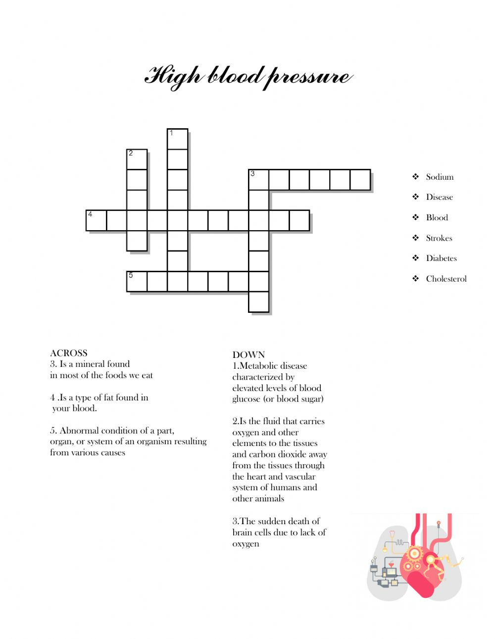 High Blood Pressure Worksheet