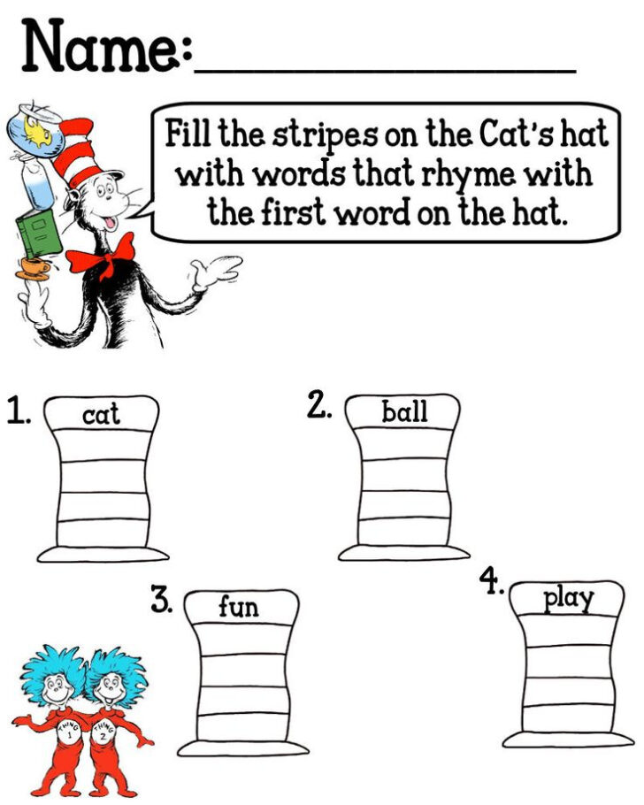 Cat In The Hat Free Printable Worksheets 159 Lyana Worksheets