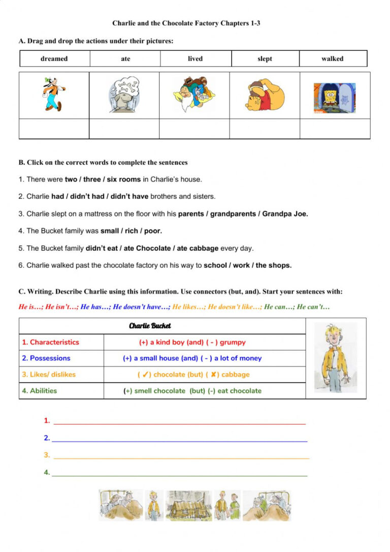 Charlie And The Chocolate Factory Worksheets Printable 159 Lyana 
