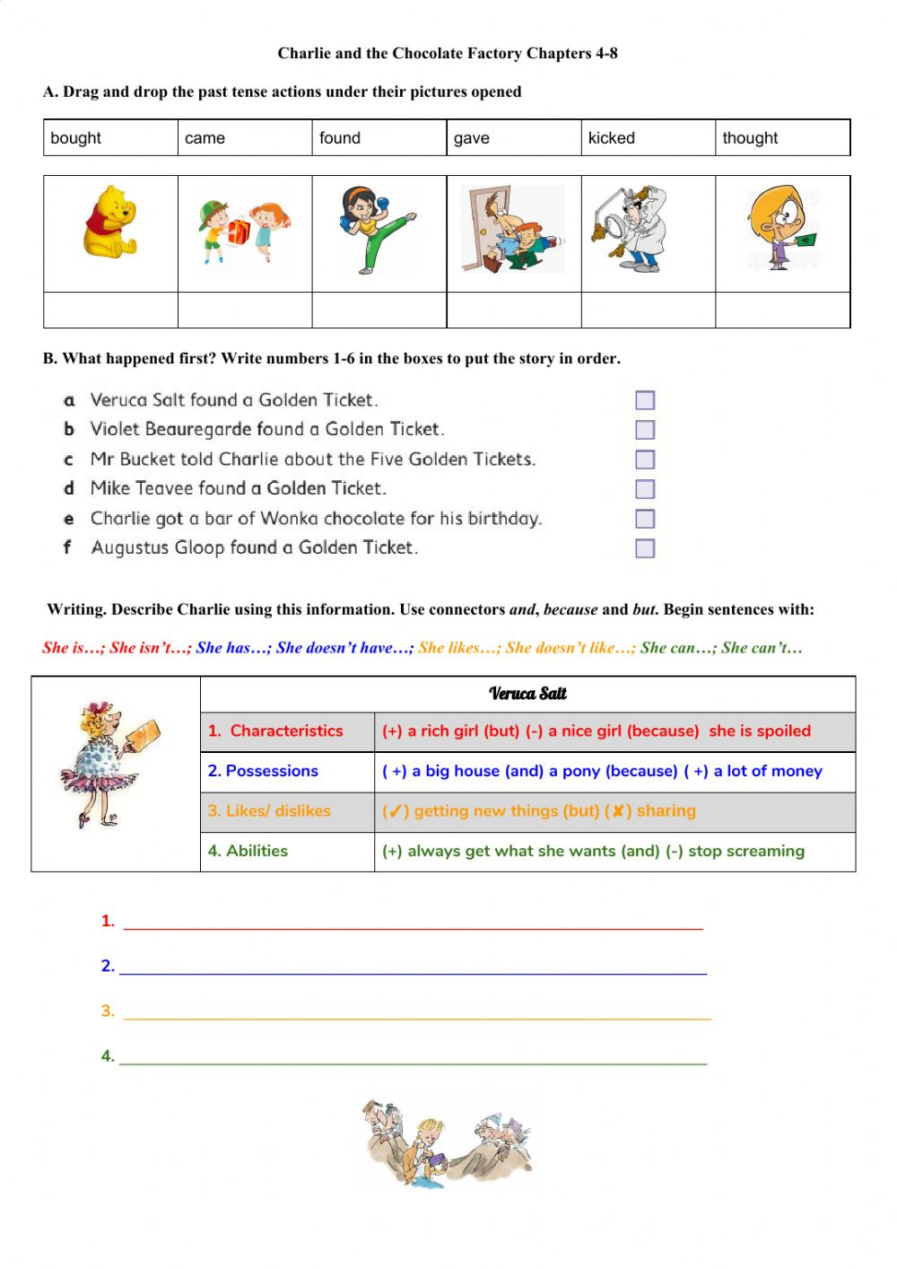 Charlie And The Chocolate Factory Worksheets Printable Lyana Worksheets