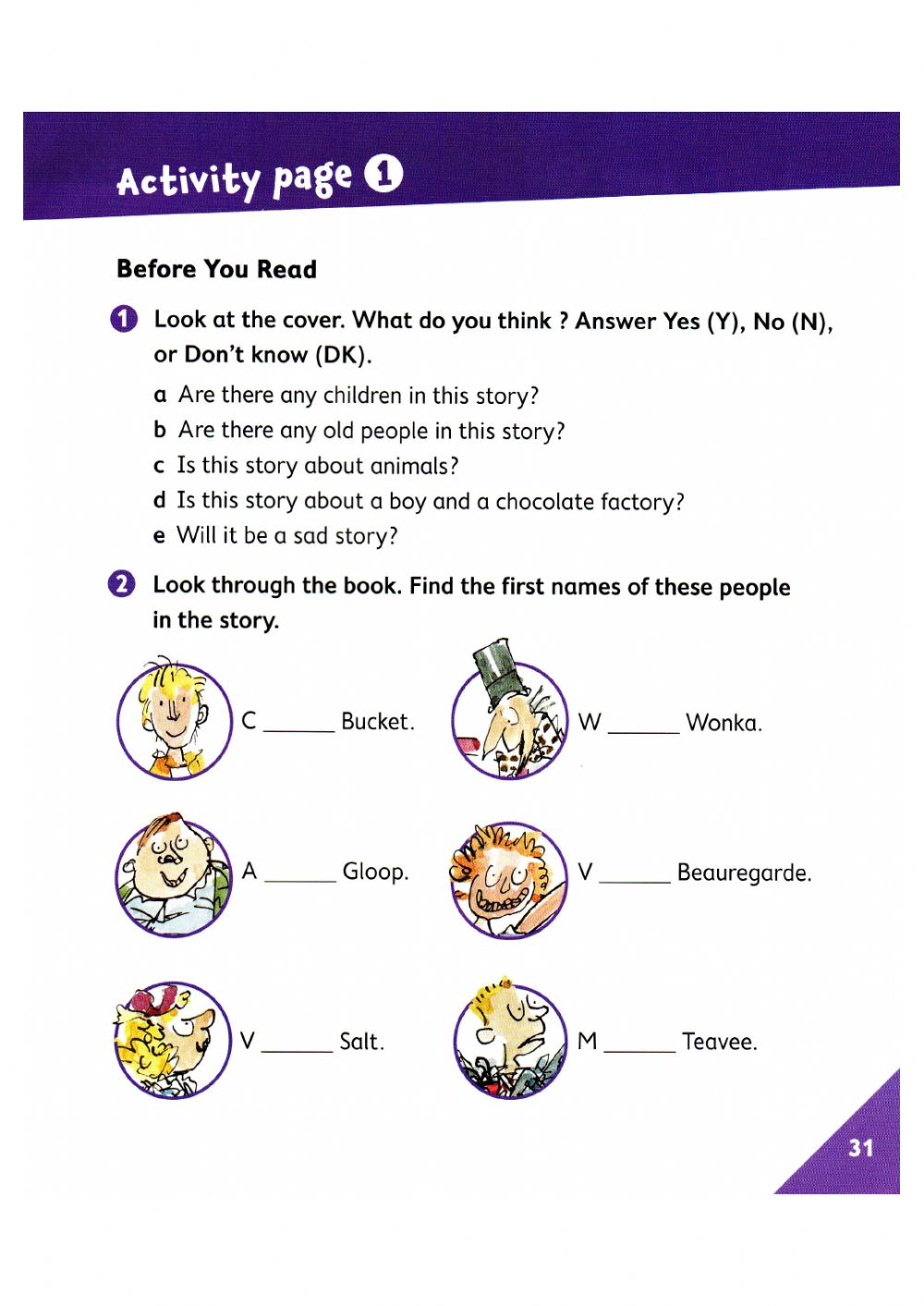 Charlie And The Chocolate Factory Worksheet