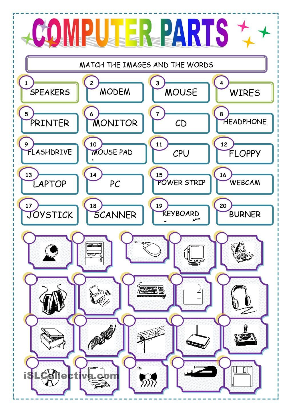 Parts Of The Computer Worksheet Printable Lexia s Blog