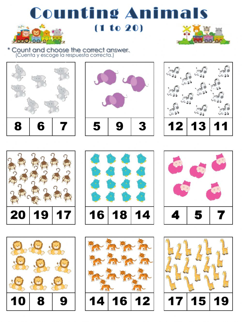 Counting 1 To 20 Worksheet
