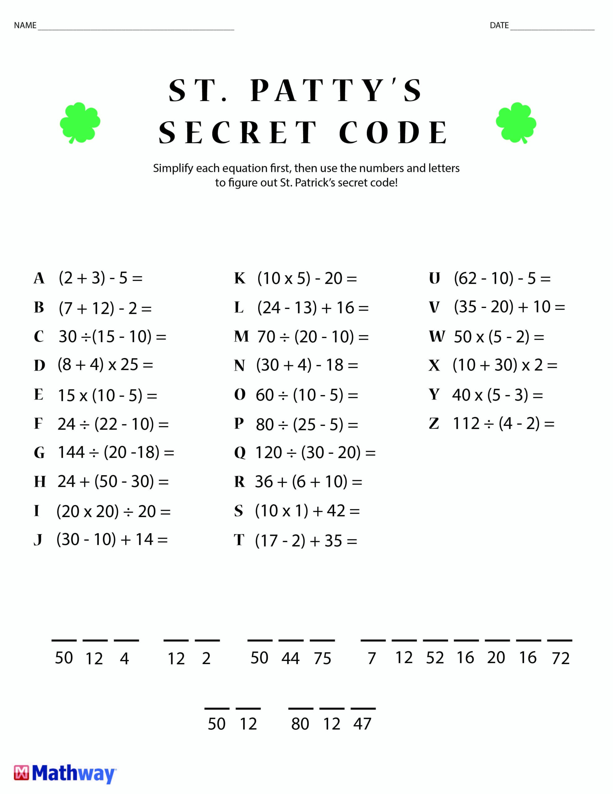 Crack The Code Worksheets Printable Free Lyana Worksheets