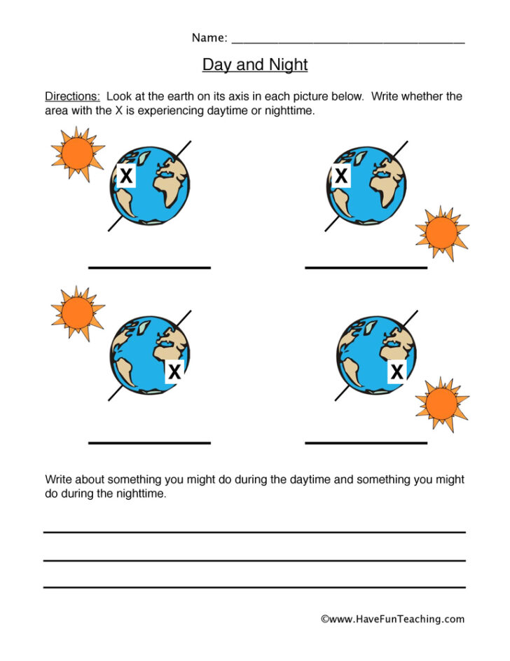 Day And Night Printable Worksheets-159 | Lyana Worksheets