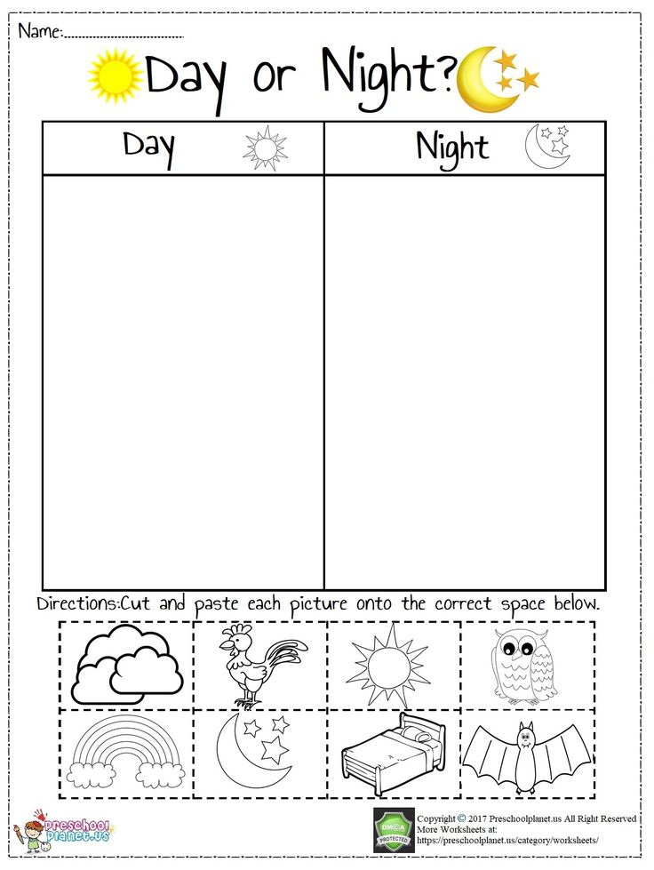 Day And Night Worksheet Kindergarten Worksheets Kids Learning 