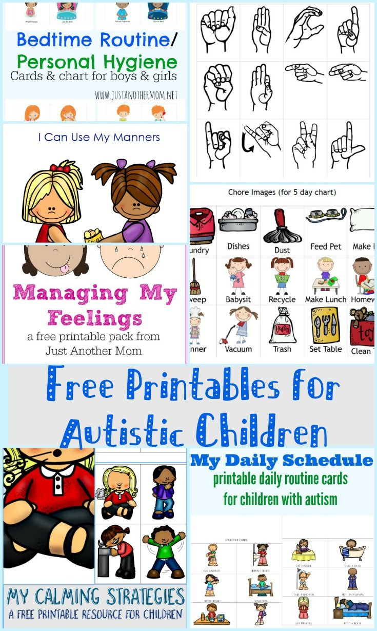 Free Printables For Autistic Children Kori At Home Activities For 