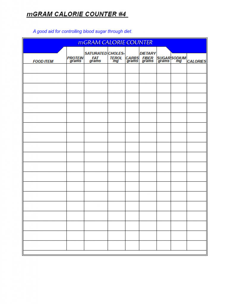 Free Printable Calorie Counter Worksheet Printable Worksheets