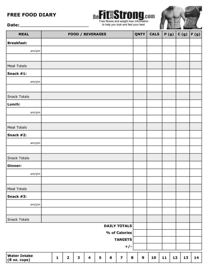 Free Printable Calorie Counter Worksheet