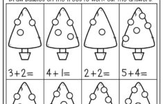 Christmas Addition Math Worksheet For Kindergarten Christmas