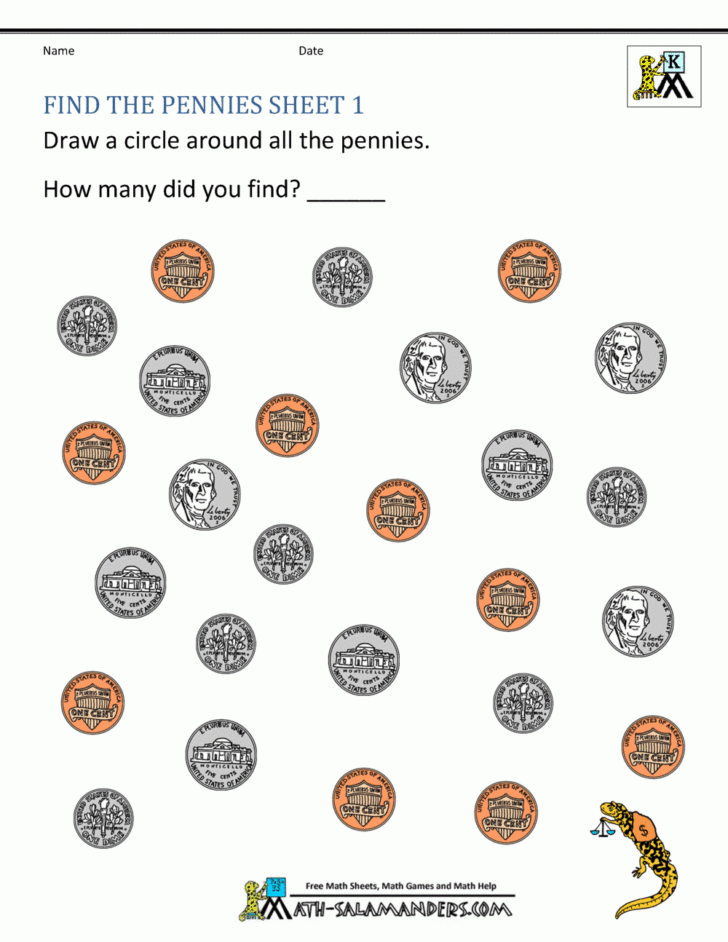 Free Printable Coin Worksheets