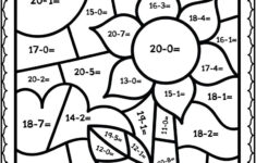 Autumn Fall Color By Subtraction Worksheets 2nd Grade Math Worksheets