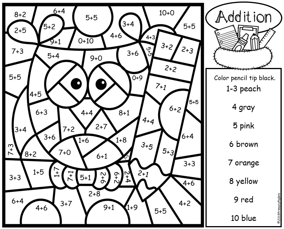 Free Printable Color By Number Subtraction Worksheets