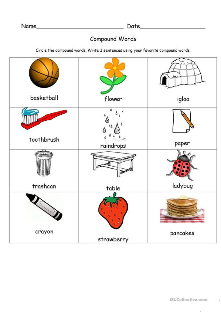 Free Printable Compound Word Worksheets