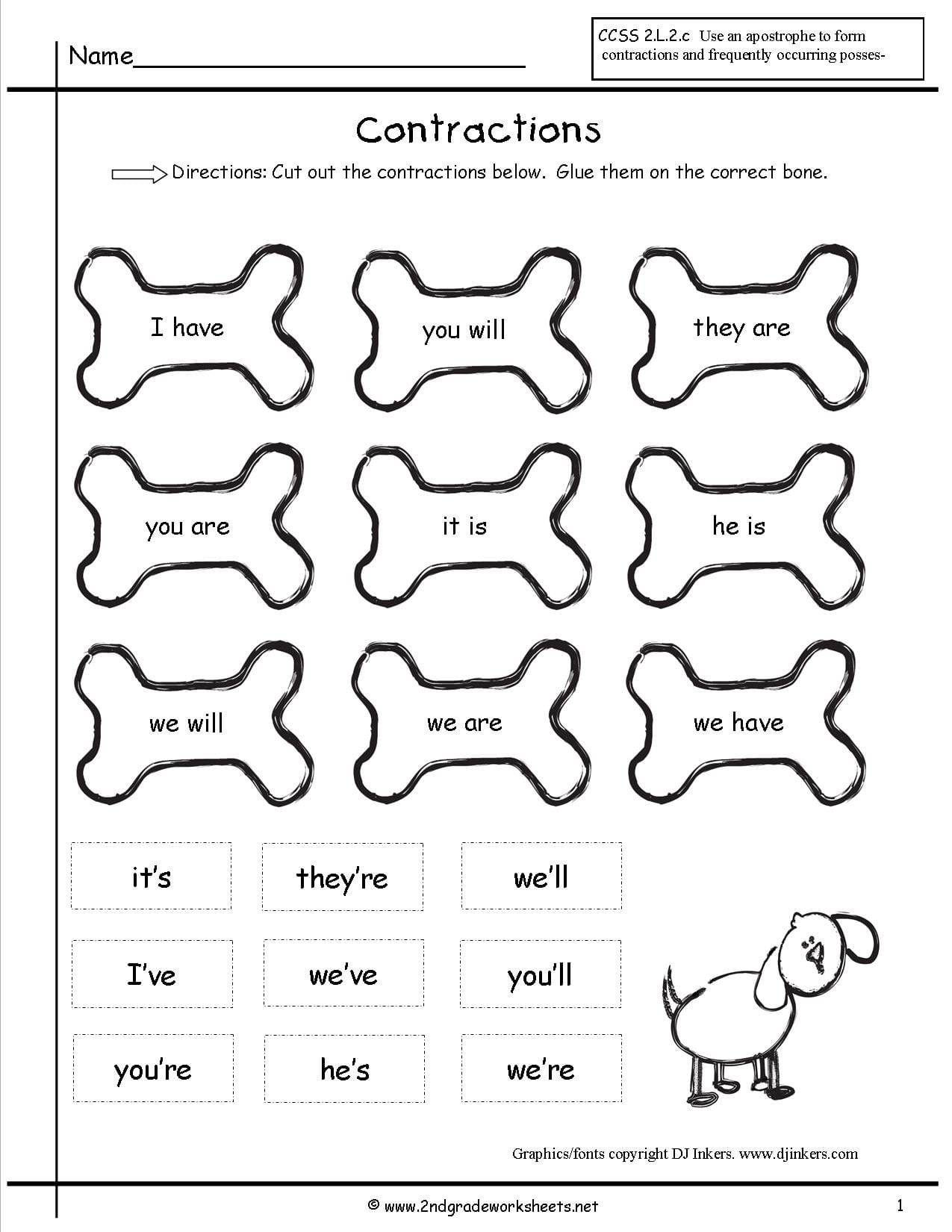 Free Contractions Worksheets And Printouts Db excel