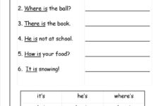Contractions Worksheet Pdf Db excel