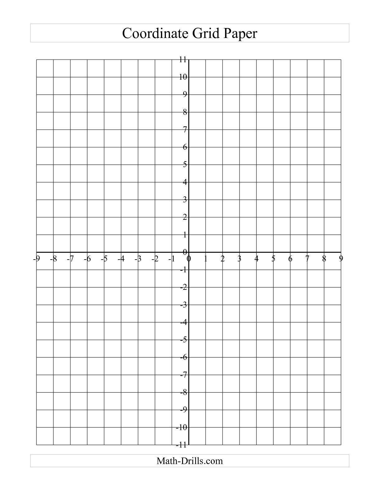 Graph Paper Coordinate Plane Worksheets Higher Level Math Free 