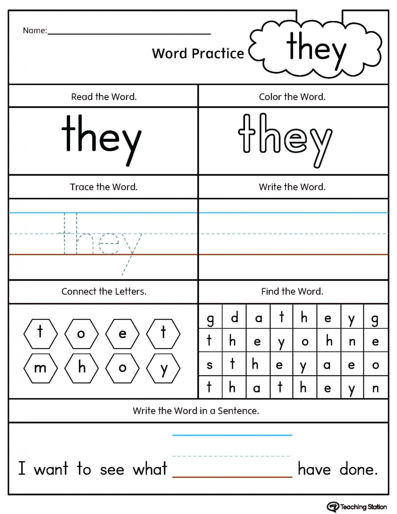 Dolch Sight Words Worksheets Free Printable