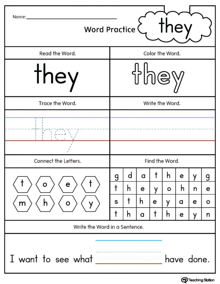 Free Printable Dolch Sight Words Worksheets