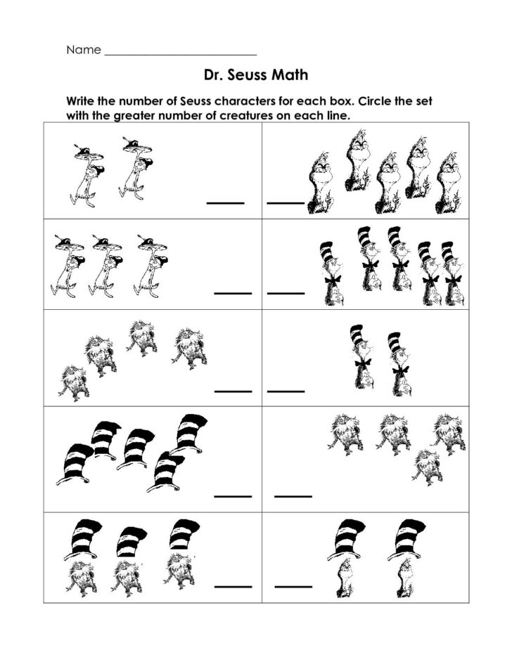Free Printable Dr Seuss Math Worksheets