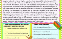 Happy Easter Reading Comprehension English ESL Worksheets For