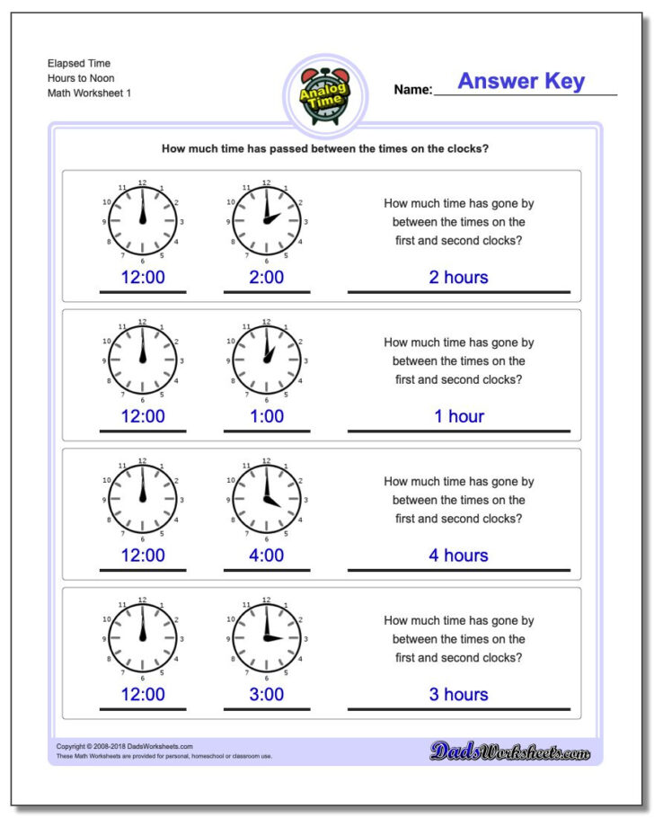 Free Printable Elapsed Time Worksheets For Grade 3