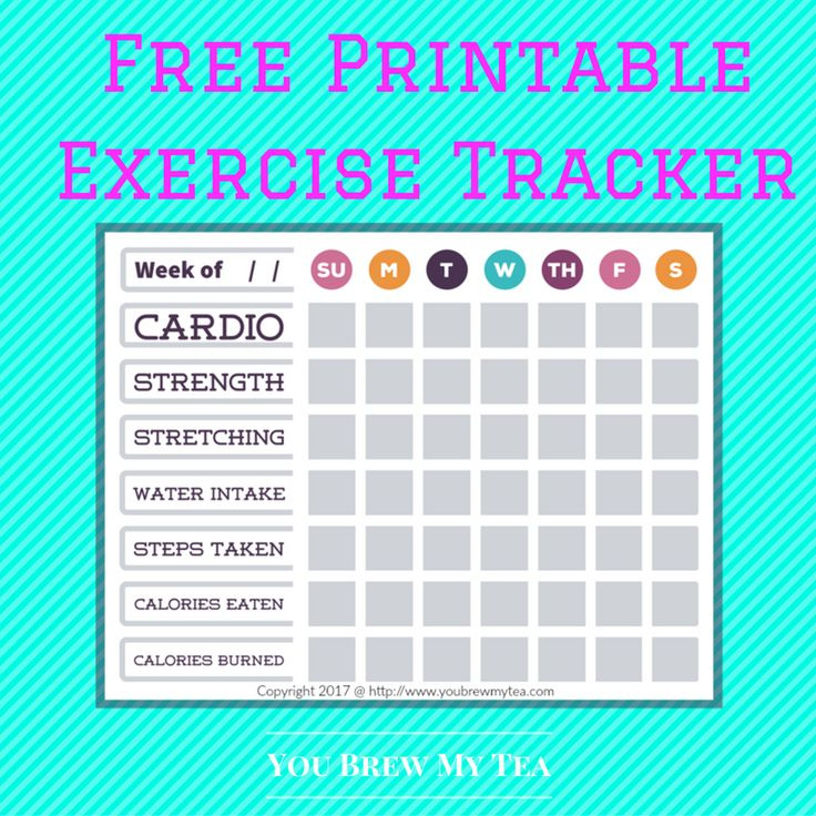 Free Printable Exercise Tracker Fitness Tracker Exercise Tracker 