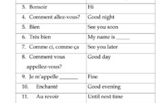 French Greetings Match Learn French French Greetings French Worksheets