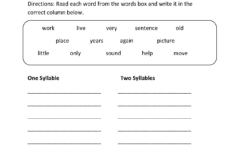 Free Printable Open And Closed Syllable Worksheets Free Printable