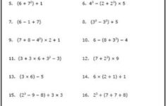 Free Printable Math Worksheets For 6th Grade Order Of Operations