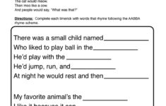 free printable poetry worksheets 159 Limerick Worksheet 1