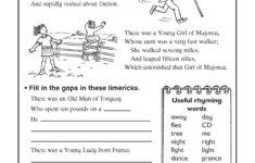 free printable poetry worksheets 159 3 Writing Limericks Worksheet Writing Worksheets Free Download