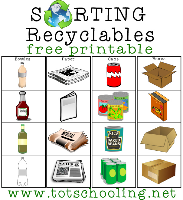 FREE Recycling Sorting Activity Free Homeschool Deals