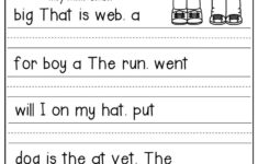 Sentence Scramble Worksheet For Kindergarten Students Unscramble The
