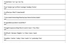 Free Sentence Scramble Worksheets Db excel