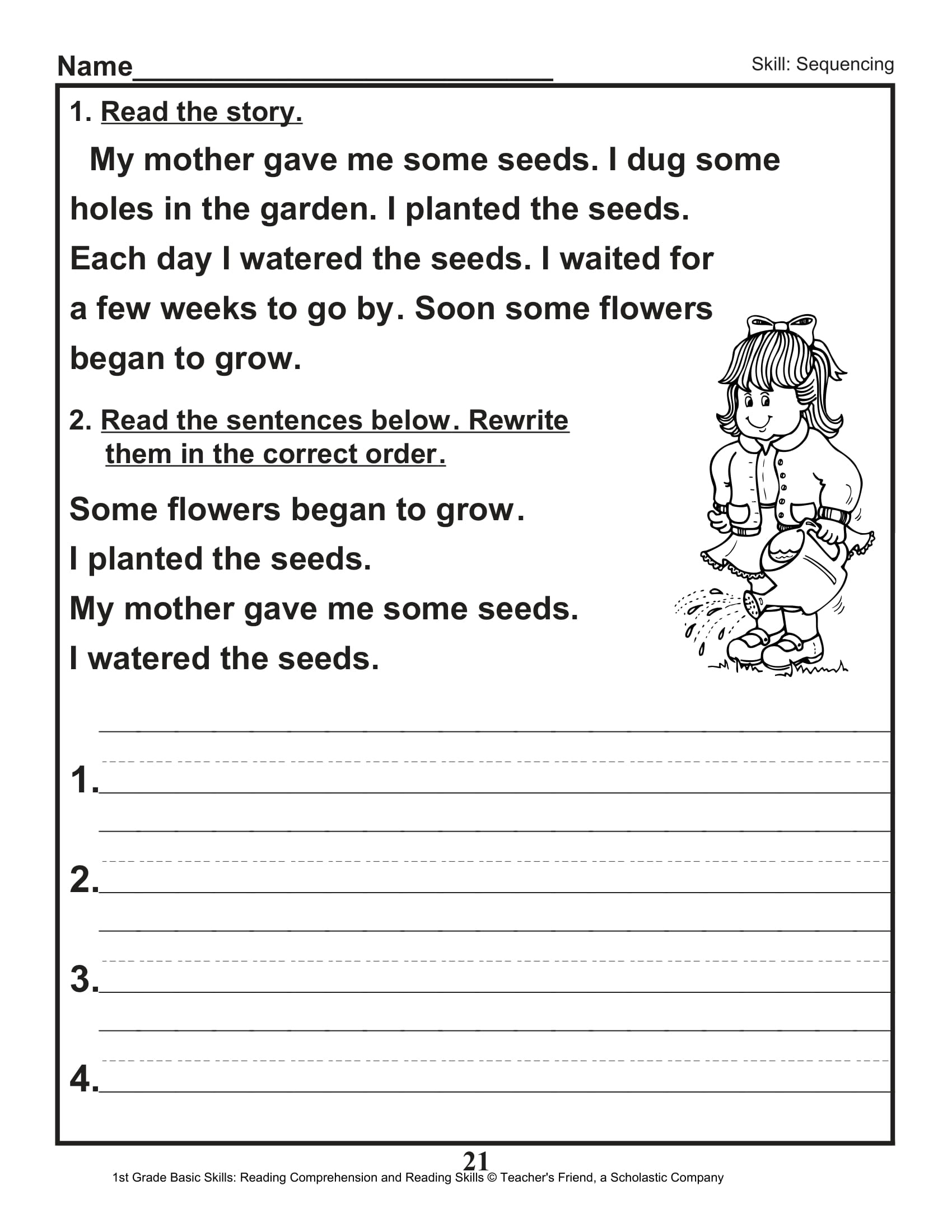 40 Scholastic 1st Grade Reading Comprehension Skills Worksheets 