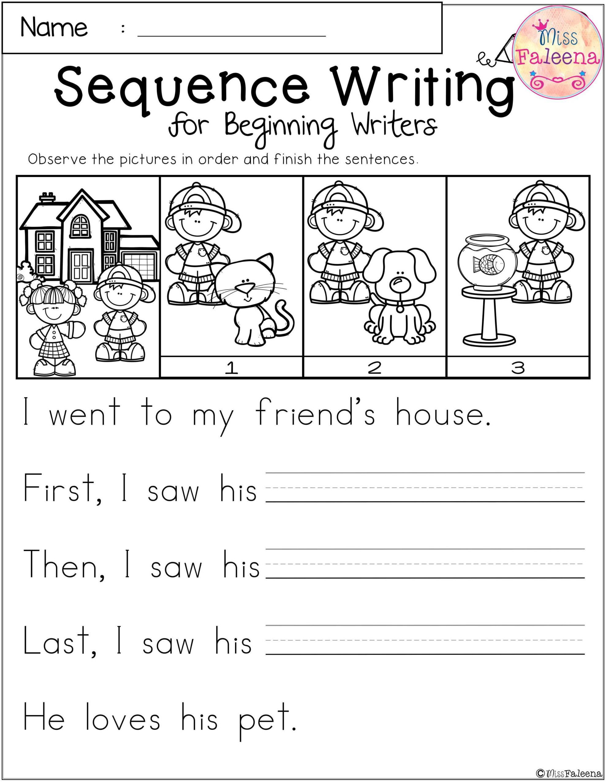 Free Sequence Writing Contains 10 Free Pages Of Narrative Prompts 