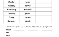 free printable spanish worksheets days of the week 159 Days Of The Week In Spanish Worksheet Free ESL Printable Worksheets