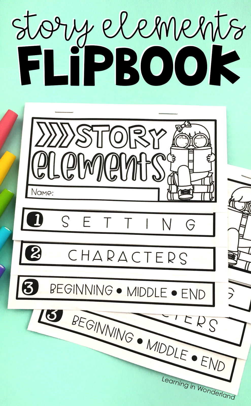 Story Elements Flipbook Reading Worksheets Story Elements Title One 