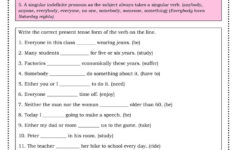 Subject verb Agreement Worksheet Free ESL Printable Worksheets Made