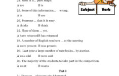 Subject And Verb Agreement Interactive Worksheet