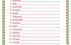 Christmas Word Scramble Free Printable