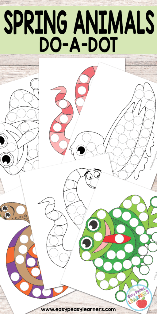 Free Spring Animals Do A Dot Printables Frog Duck Worm And Snail 