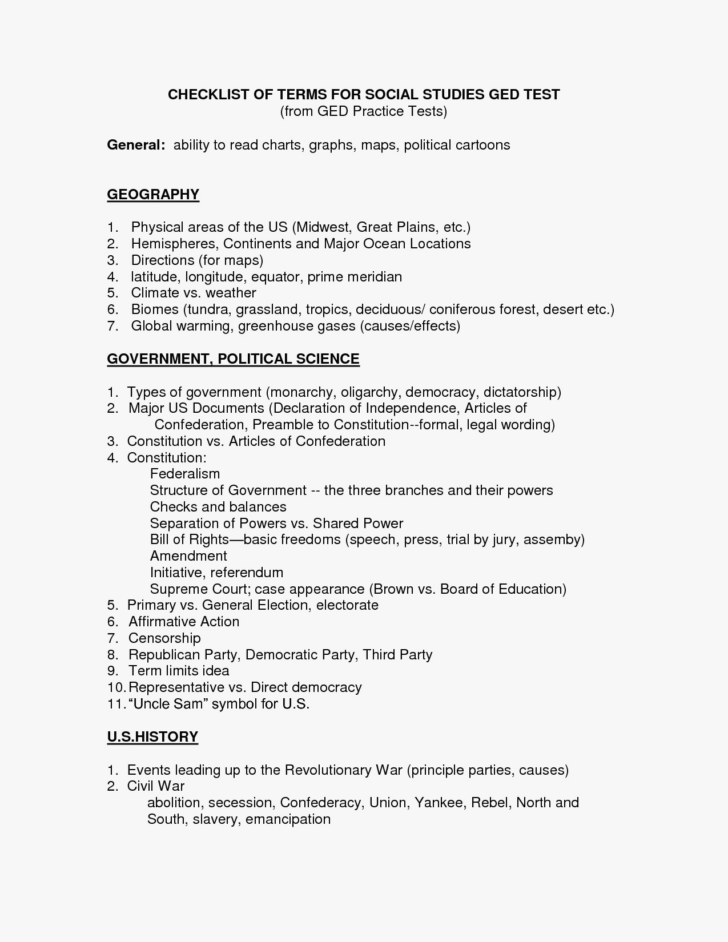 Ged Social Studies Printable Worksheets159 Lyana Worksheets